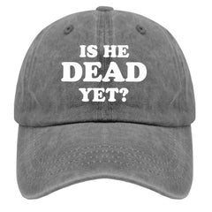 Liabiliies Is He Dead Yet Hat back mesh detail shows breathable design