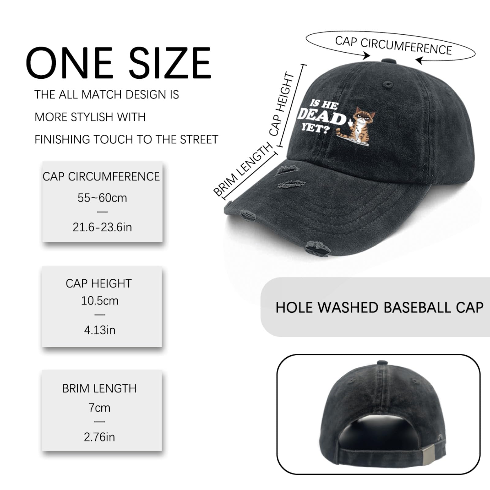 Liabiliies Is He Dead Yet hat back view, snapback adjustability for a perfect fit.