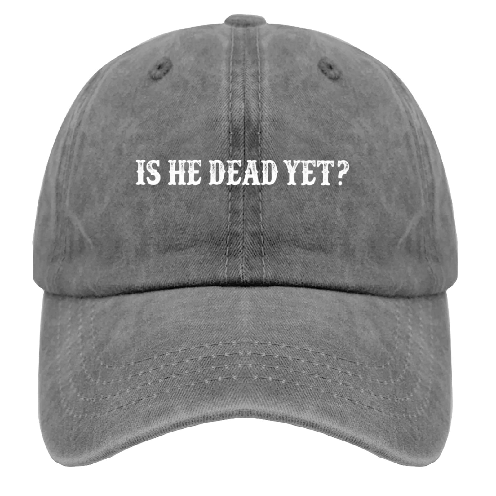 Liabiliies Is He Dead Yet Hat back view with adjustable snapback for a secure fit