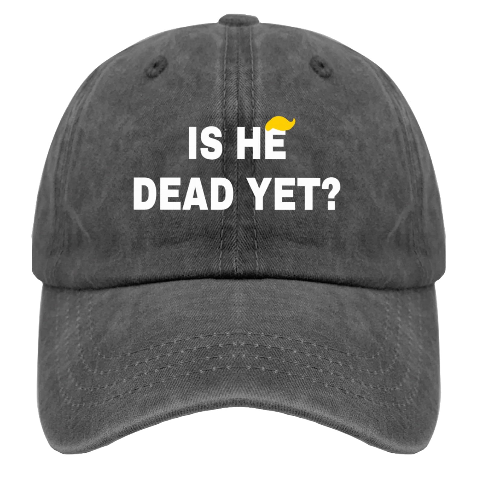 Liabiliies Is He Dead Yet hat back view, adjustable snapback for a comfy fit.