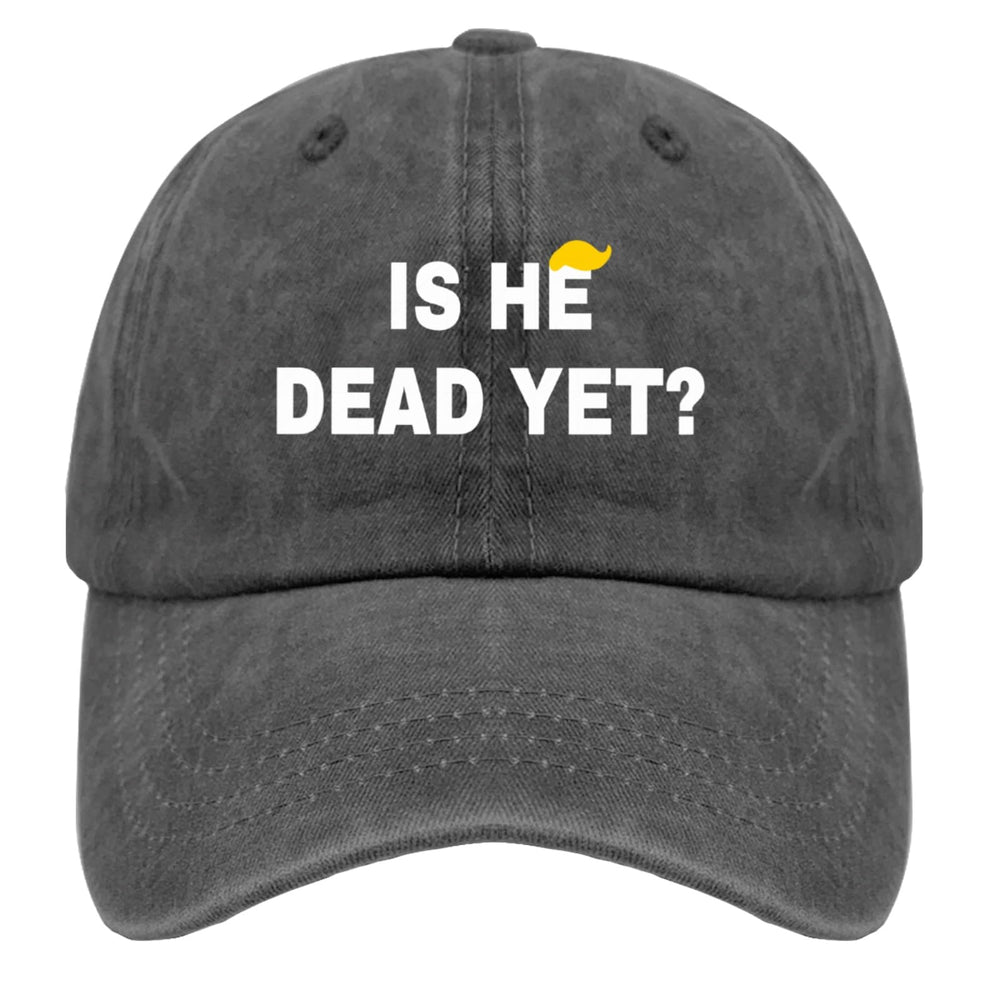 Liabiliies Is He Dead Yet hat back view, adjustable snapback for a comfy fit.