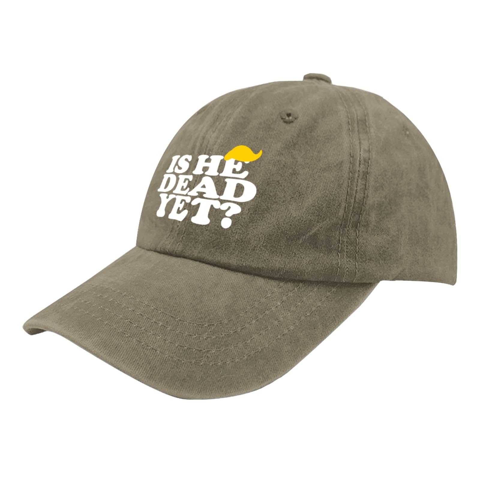liabiliies Is He Dead Yet Hat denim-washed texture adds casual retro style.
