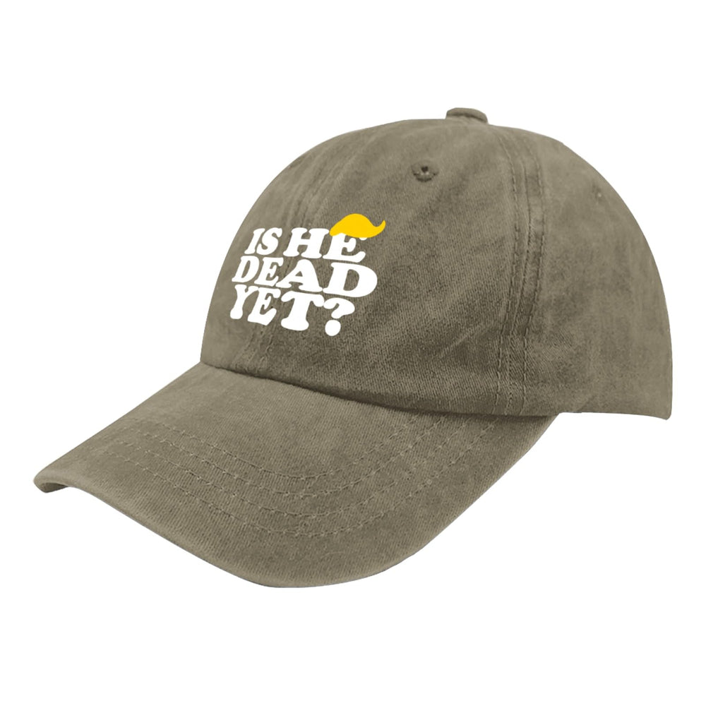 liabiliies Is He Dead Yet Hat denim-washed texture adds casual retro style.