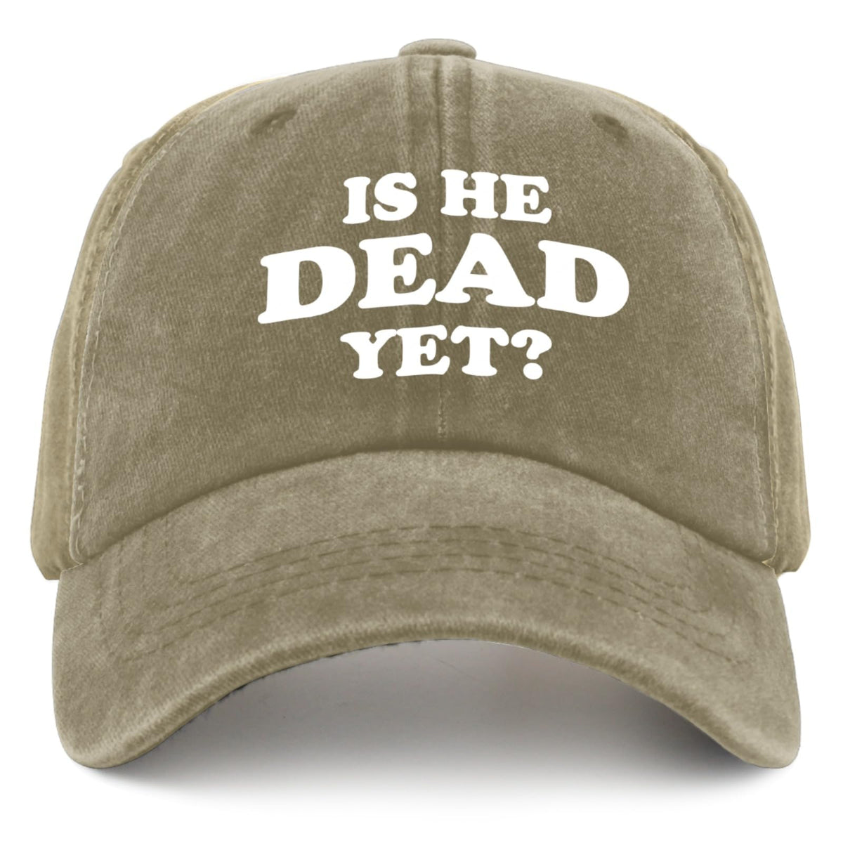 Liabiliies Is He Dead Yet Hat front view for casual everyday style.