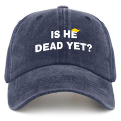 liabiliies Is He Dead Yet hat front view shows vintage denim charm and daily comfort