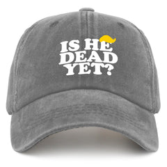 liabiliies Is He Dead Yet hat front view for casual summer wear and breathable comfort.