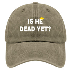 Liabiliies Is He Dead Yet Hat side profile showcases versatile unisex design