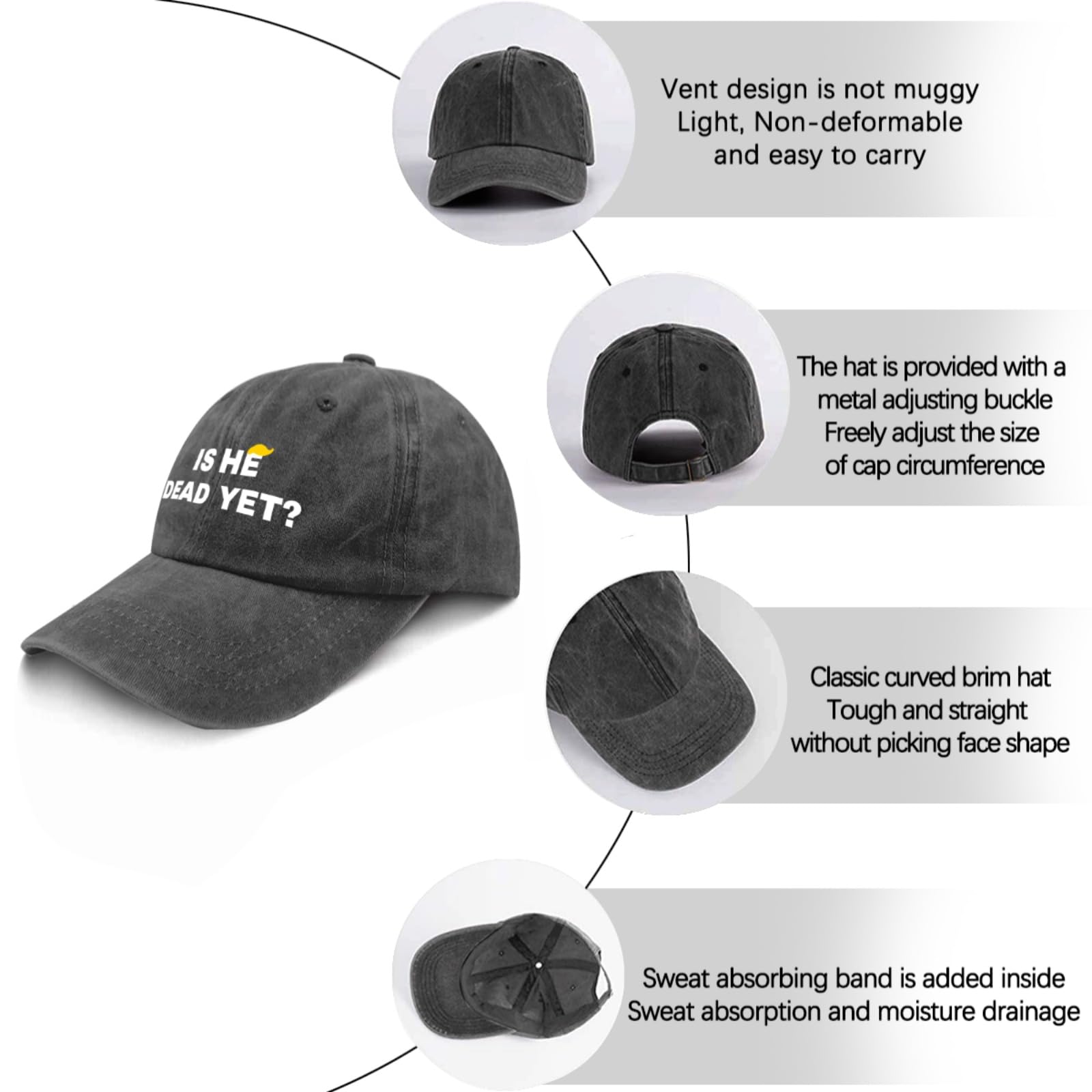 Liabiliies Is He Dead Yet hat unisex design suits men and women.