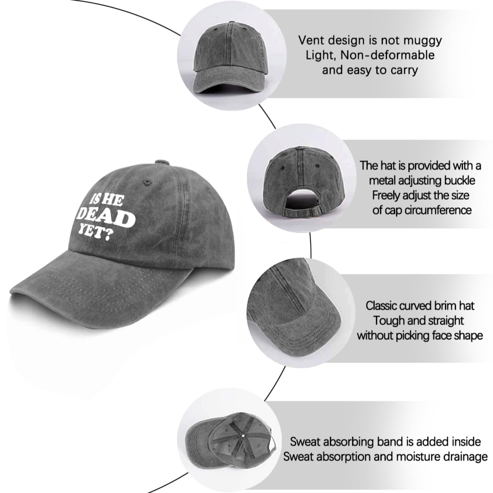 Liabiliies Is He Dead Yet Hat unisex fit with adjustable strap