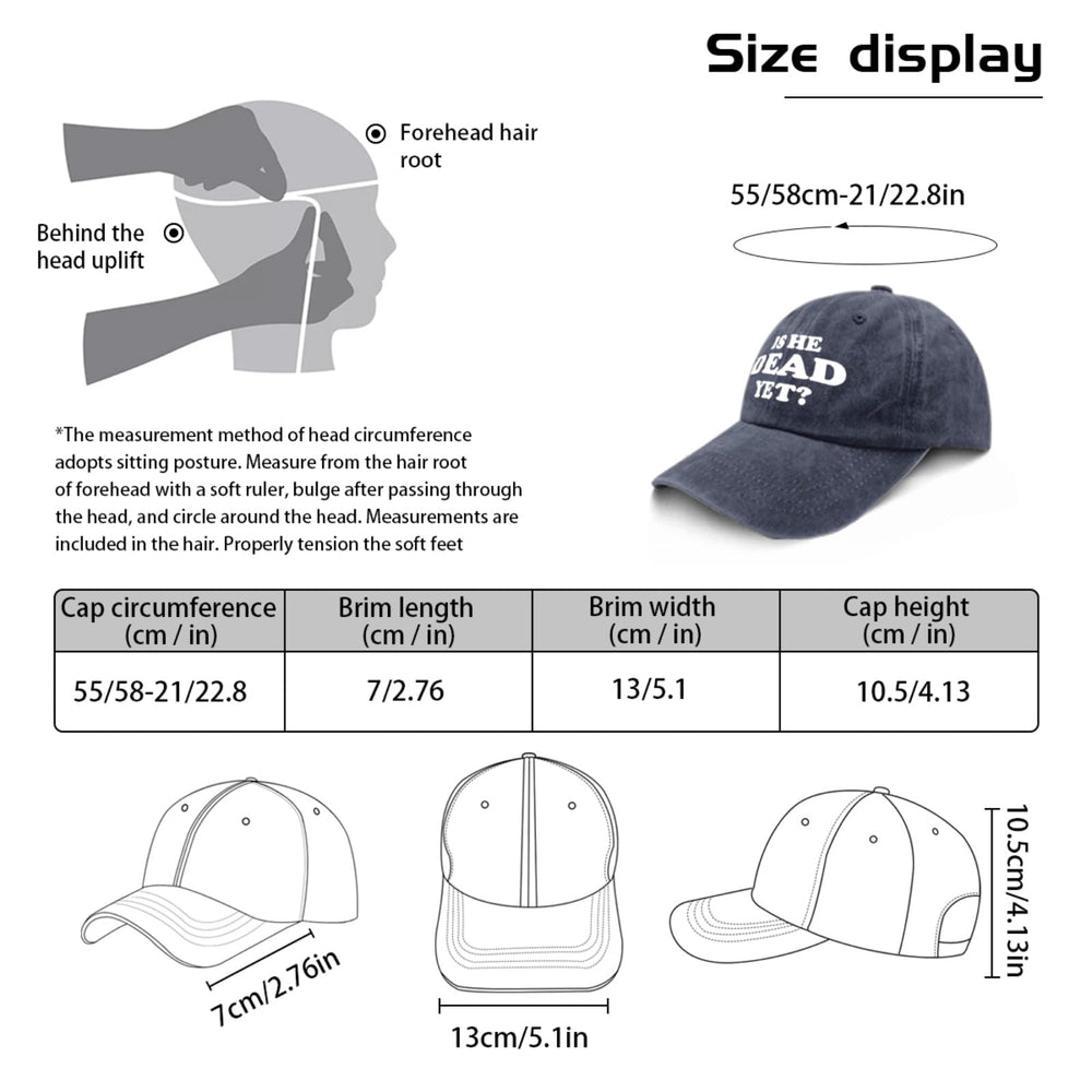 liabiliies Is He Dead Yet Hat washed denim texture adds retro charm