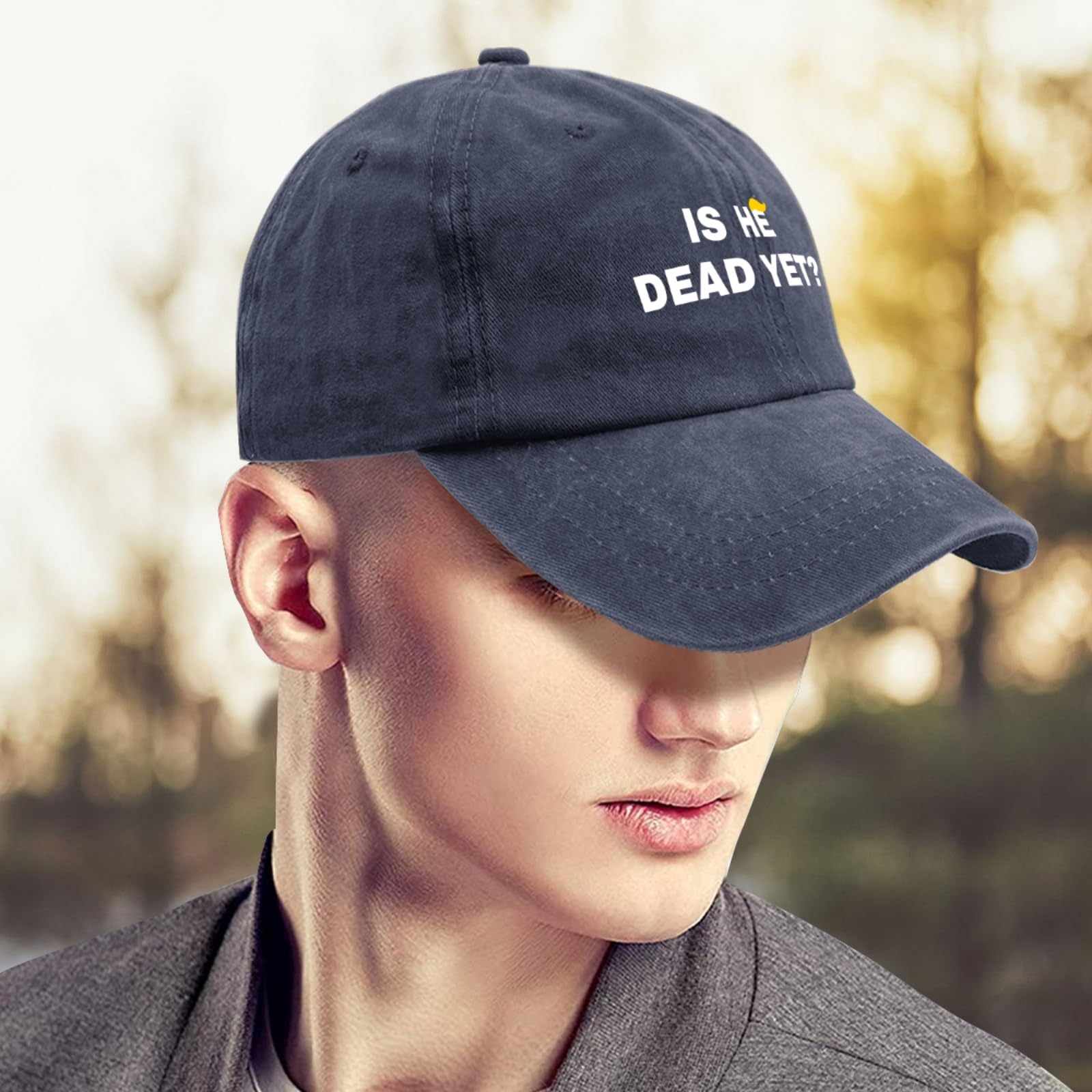 liabiliies Is He Dead Yet hat washed detail suggests vintage character during outdoor adventures