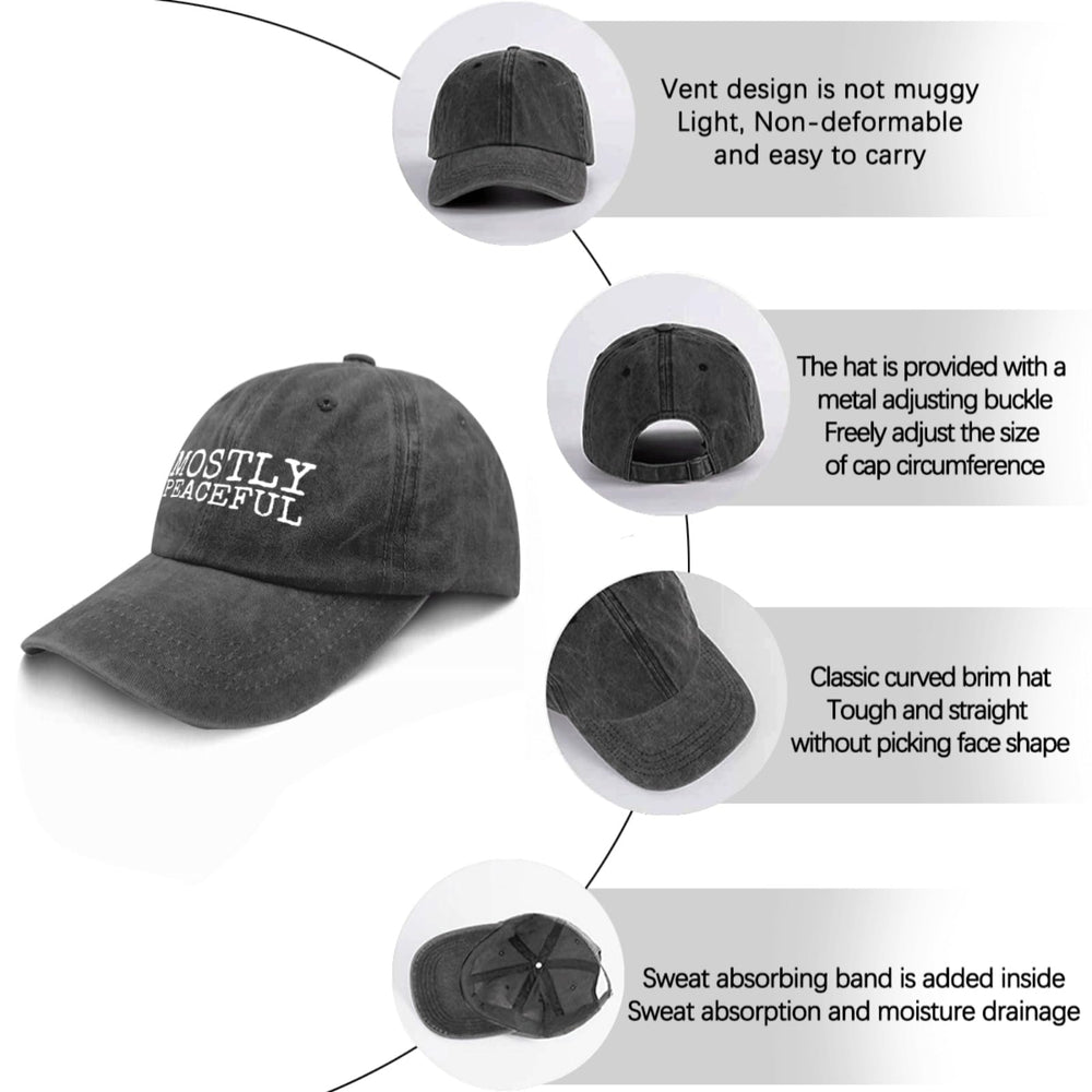 liabiliies Mostly Peaceful Hat adjustable strap detail for easy sizing
