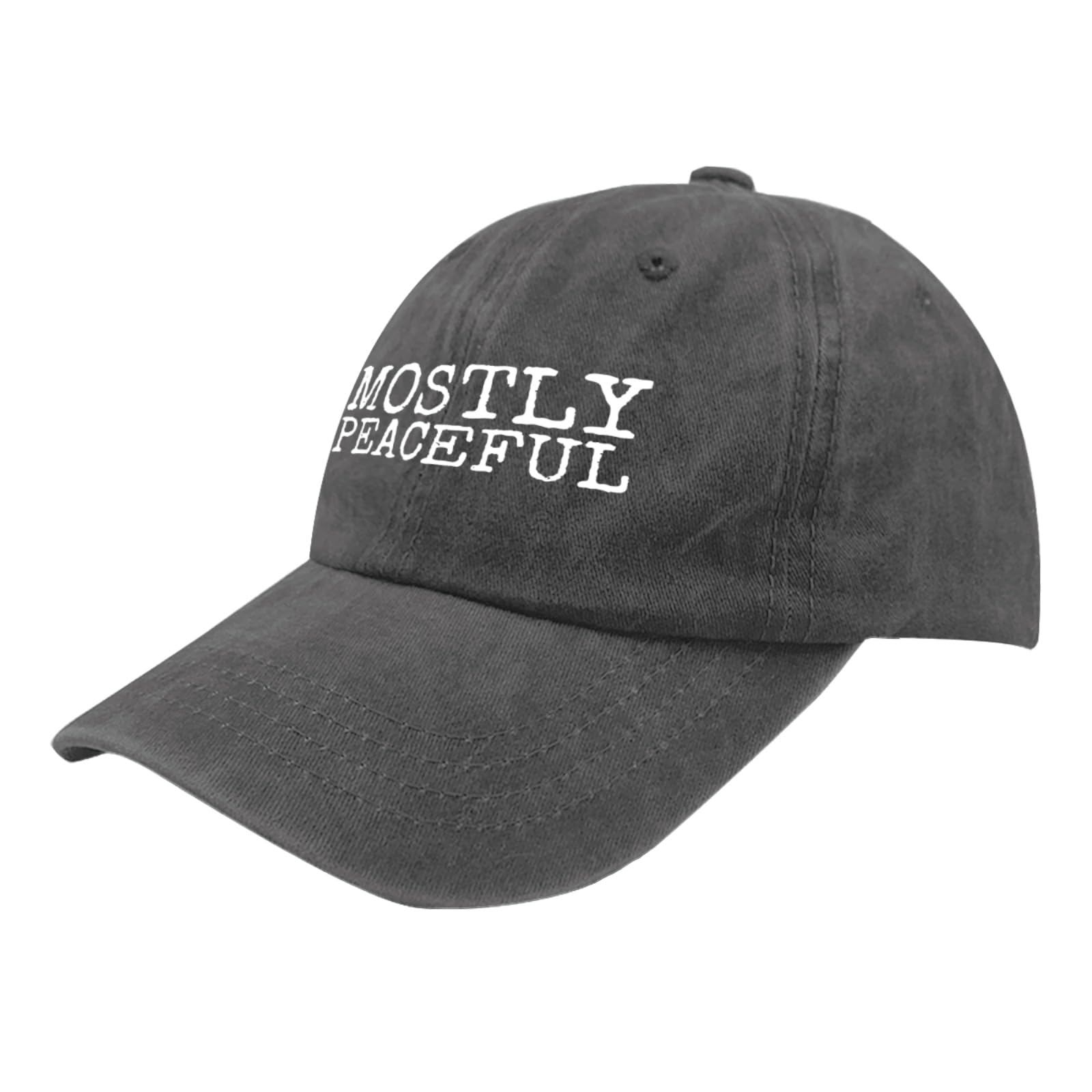 liabiliies Mostly Peaceful Hat back view highlights breathable mesh and adjustable fit