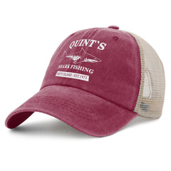 Liabiliies Quints Shark Fishing hat, back view, metal buckle closure for a secure fit.