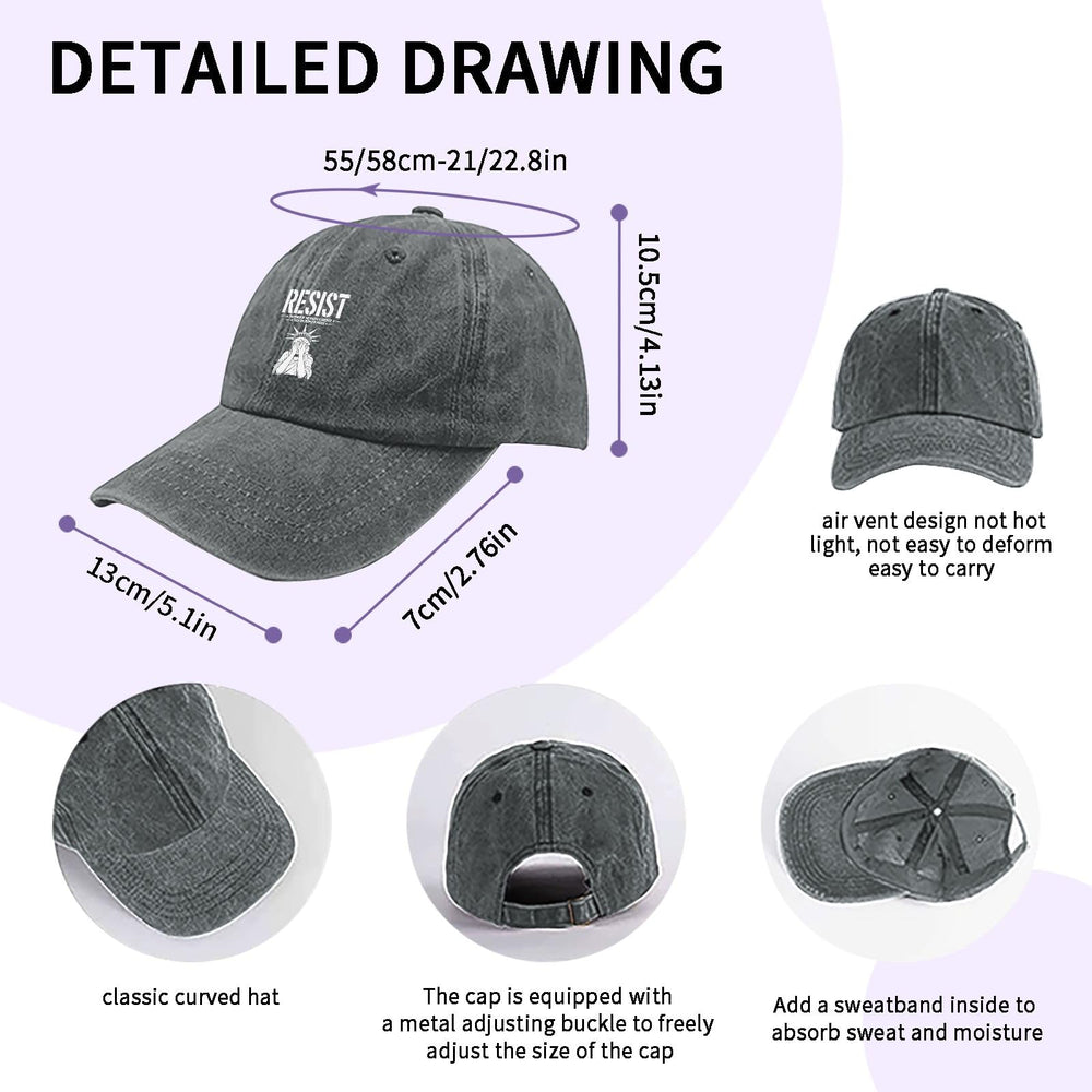 liabiliies Resist The Power hat, back view, adjustable strapback for a secure fit.