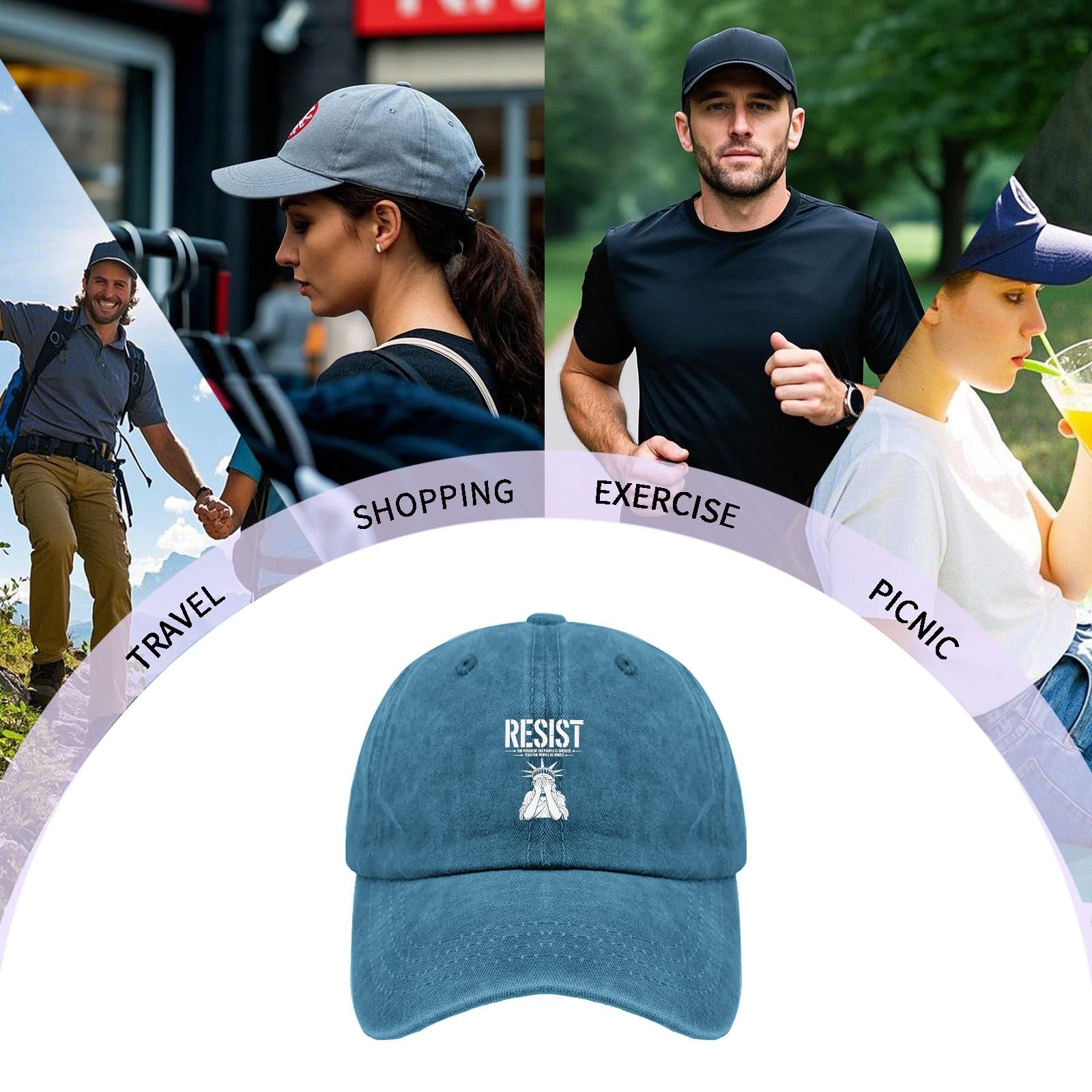Liabiliies Resist The Power hat, packable design ideal for travel