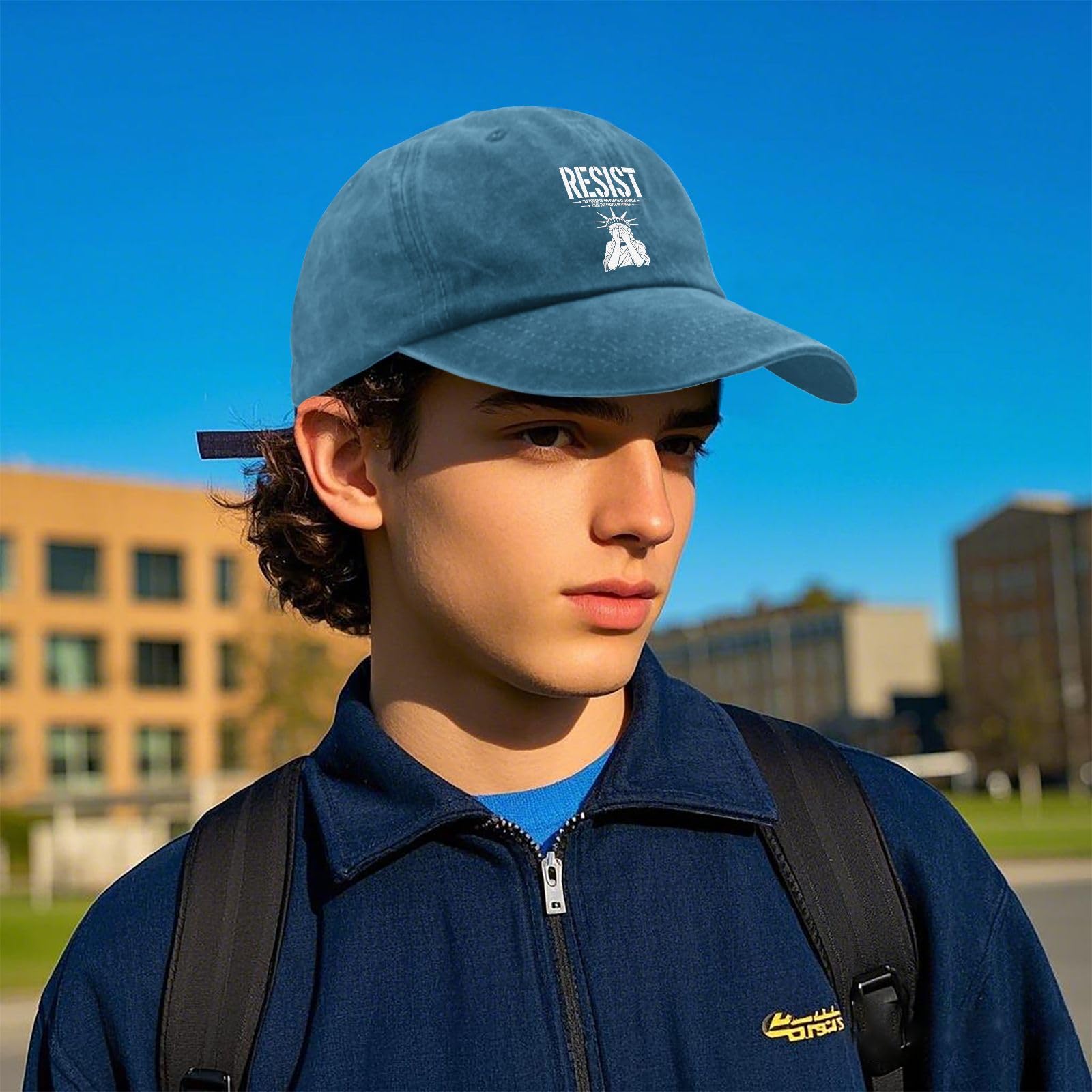 Liabiliies Resist The Power hat, washed cotton texture for casual, relaxed style