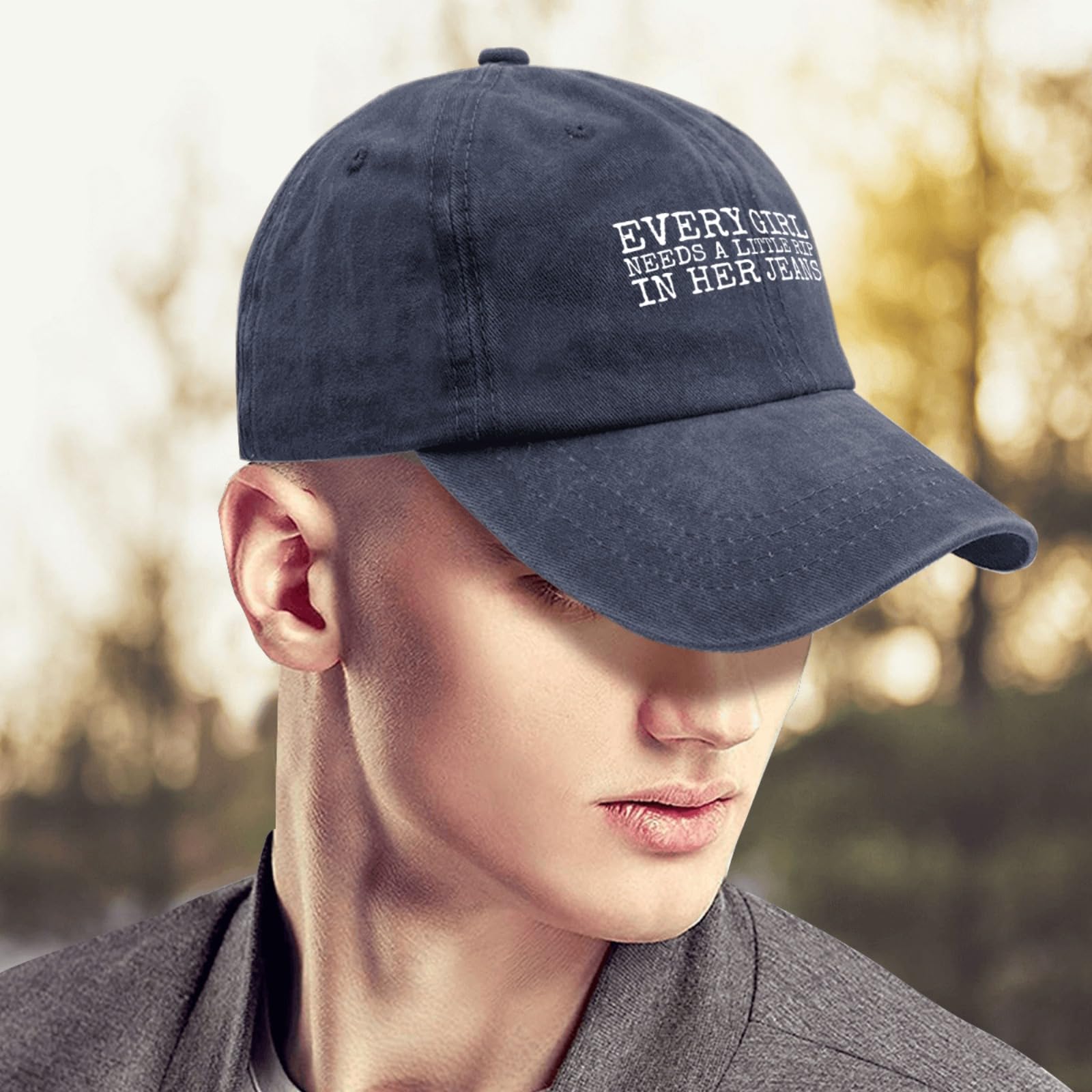 Liabiliies Retro denim hat with adjustable strap for easy sizing and daily comfort