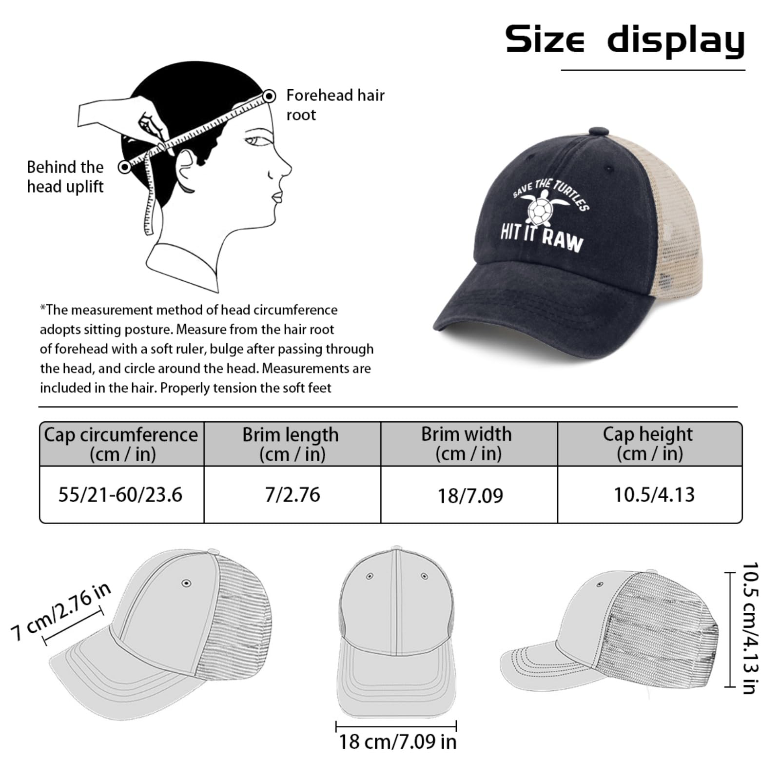 Liabiliies Trucker Hat Mesh Back detail for cooling comfort