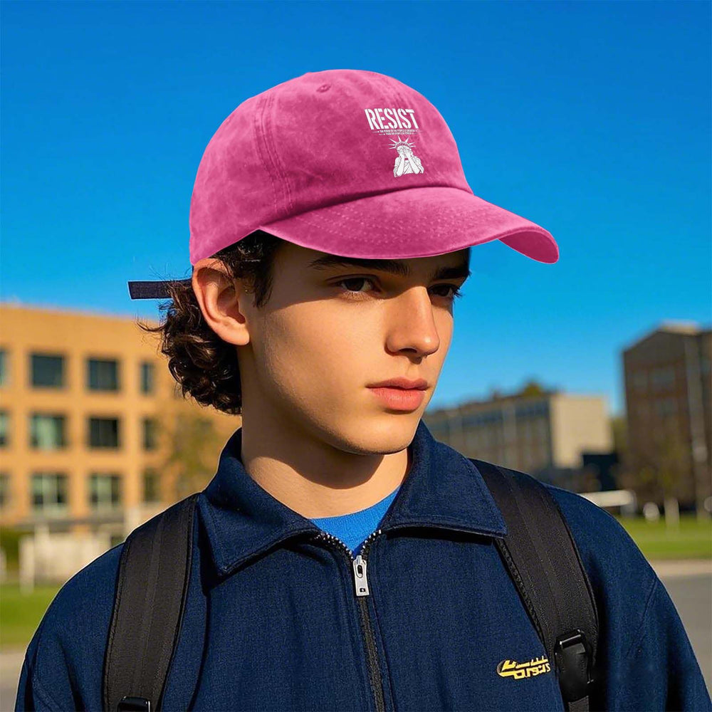 Liabiliies washed cotton dad hat front view with breathable comfort