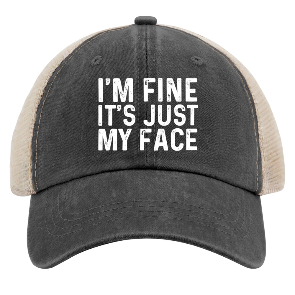 liabiliies Washed denim mesh cap front view breathable comfort for hot days