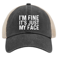 liabiliies Washed denim mesh cap front view breathable comfort for hot days