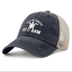 Liabiliies Washed Denim Trucker Cap front view for casual everyday wear