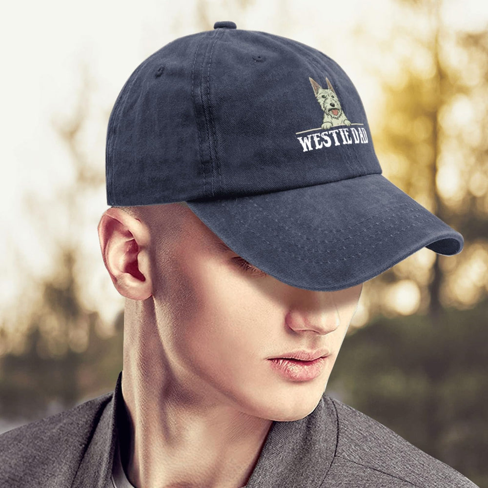 liabiliies Westie Dad Hat adjustable strap for a secure, customized fit.