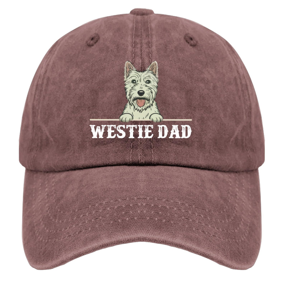 Liabiliies Westie Dad Hat wine red side view showing breathable mesh