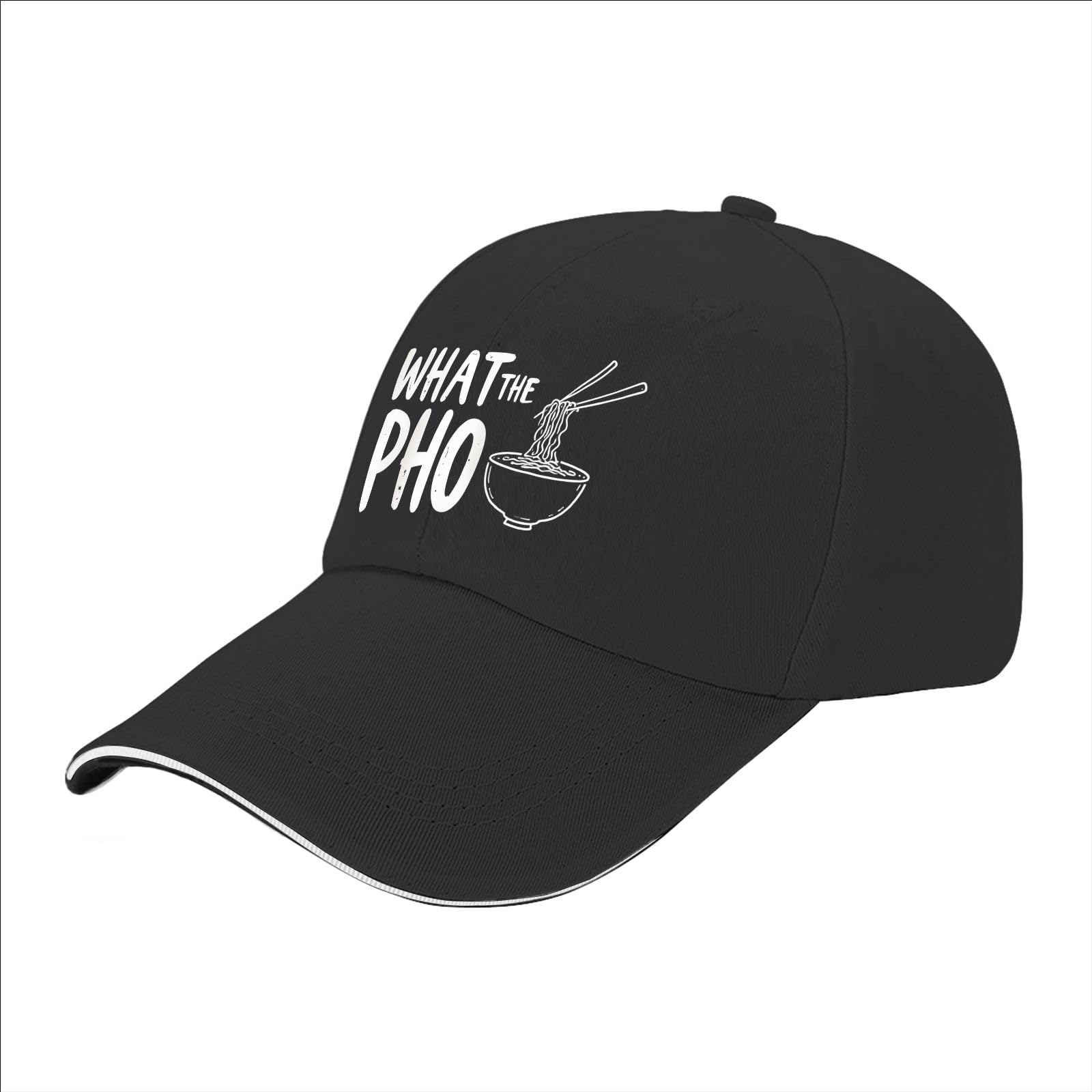 liabiliies What The Pho Hat back view shows adjustable strap for secure wear