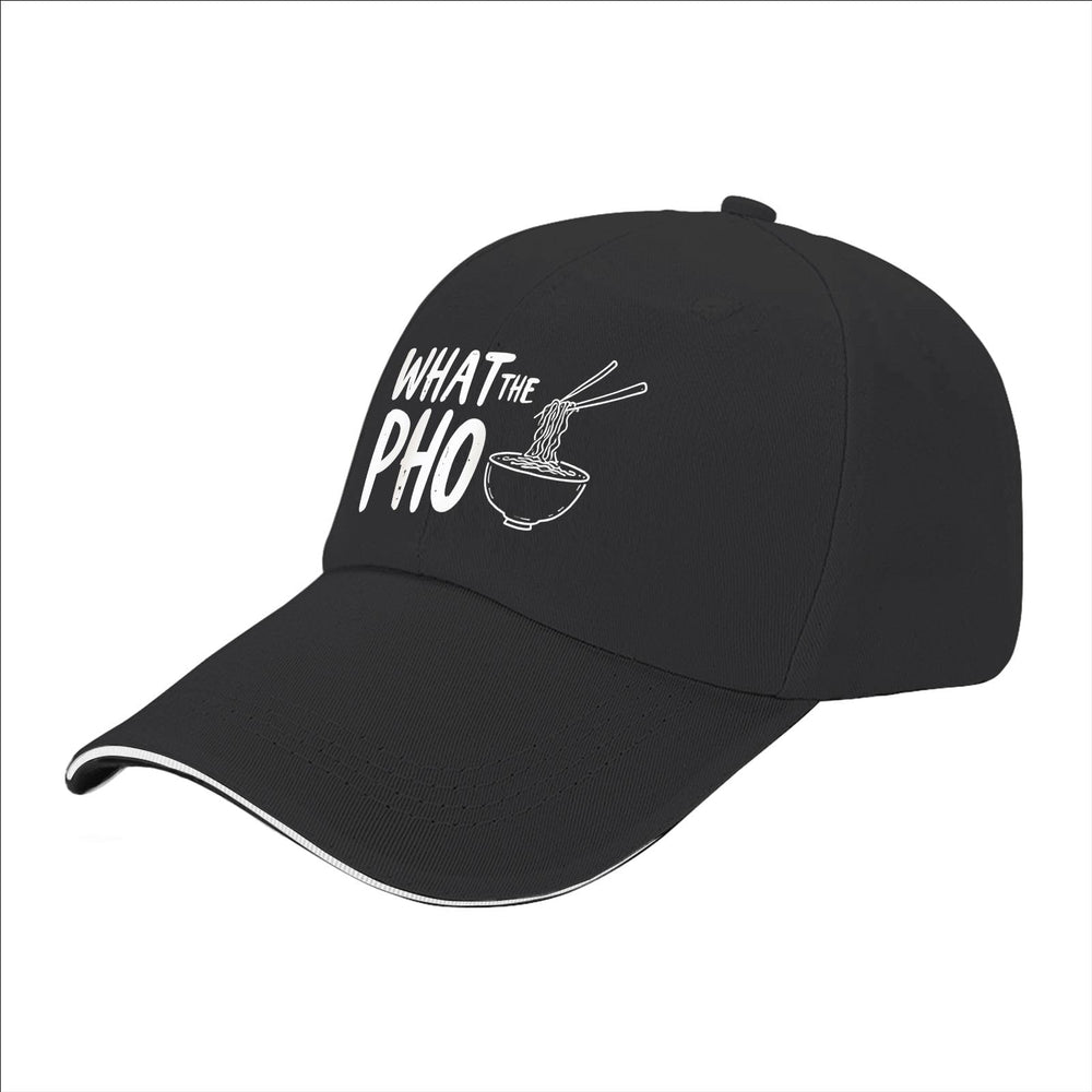 liabiliies What The Pho Hat back view shows adjustable strap for secure wear