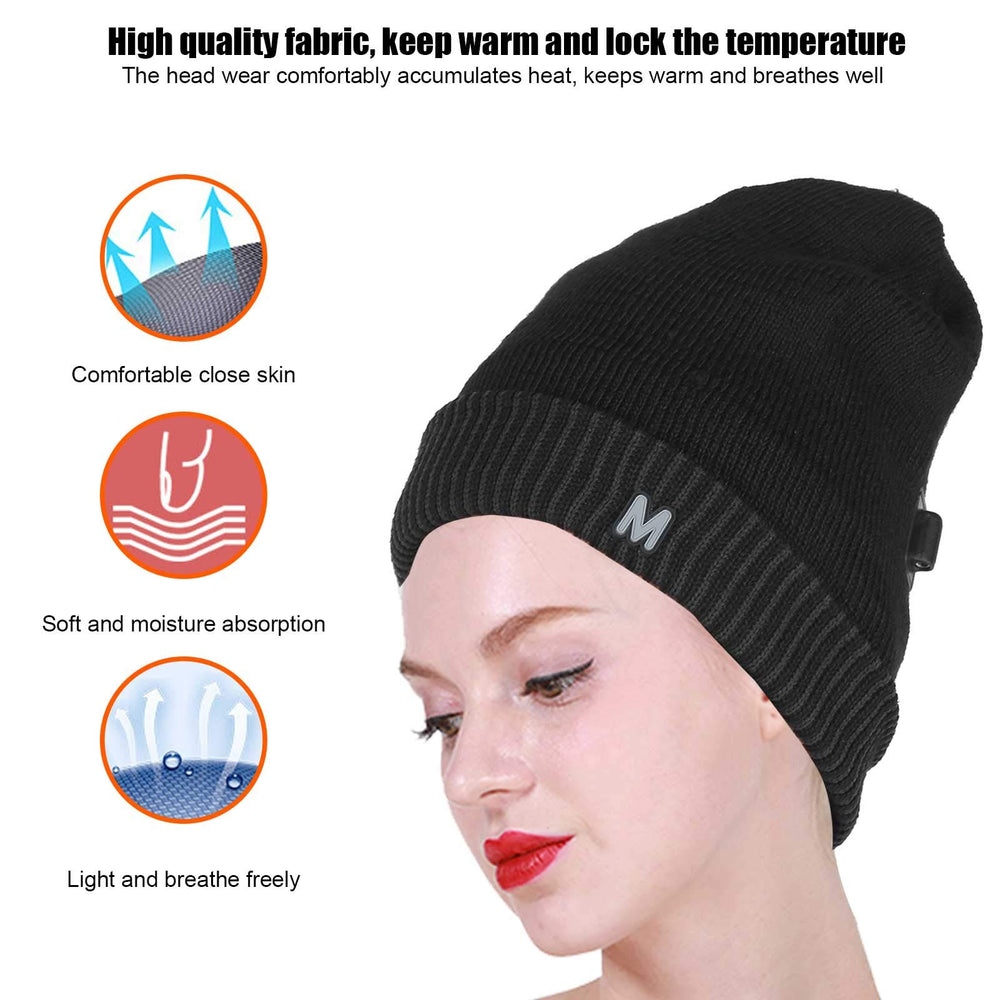 LIANGLIDE heated hat back view, warmth distributed across the head.