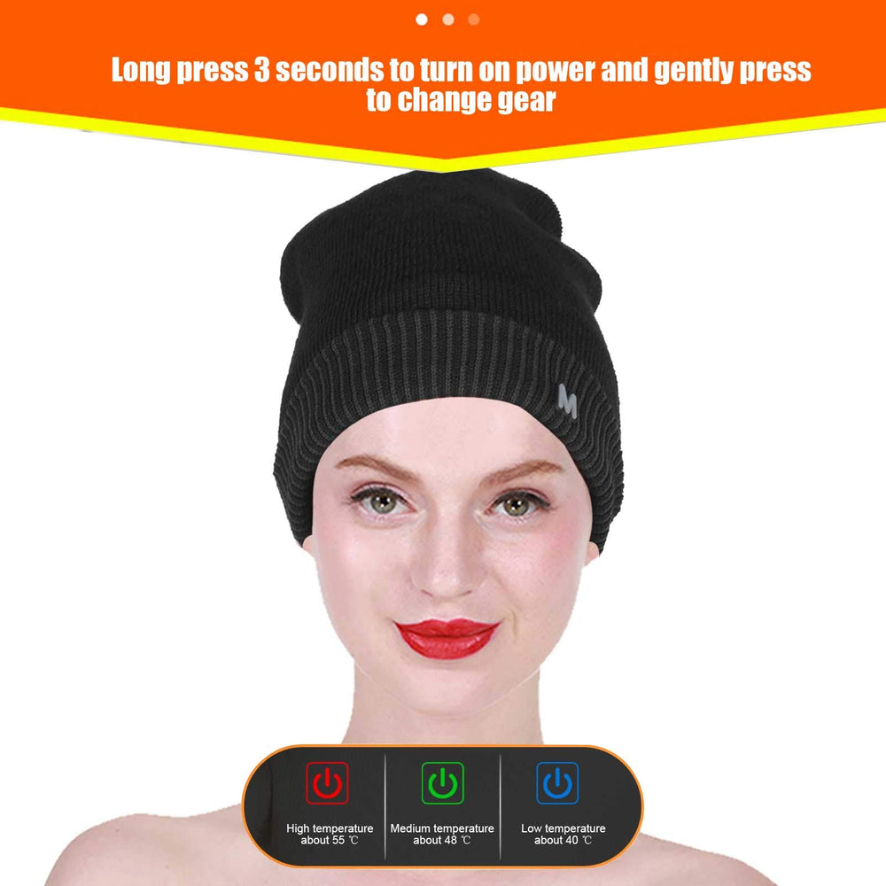 LIANGLIDE heated hat side view, ideal for skiing and riding outdoors.
