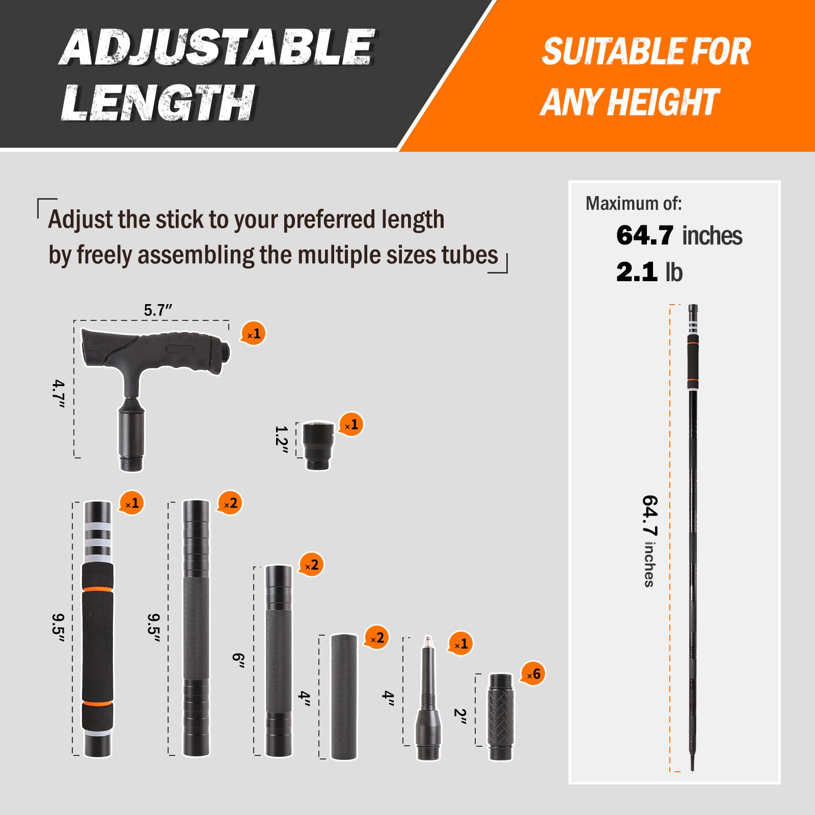 LIANGBAI survival walking stick with multifunctional accessories for outdoor readiness