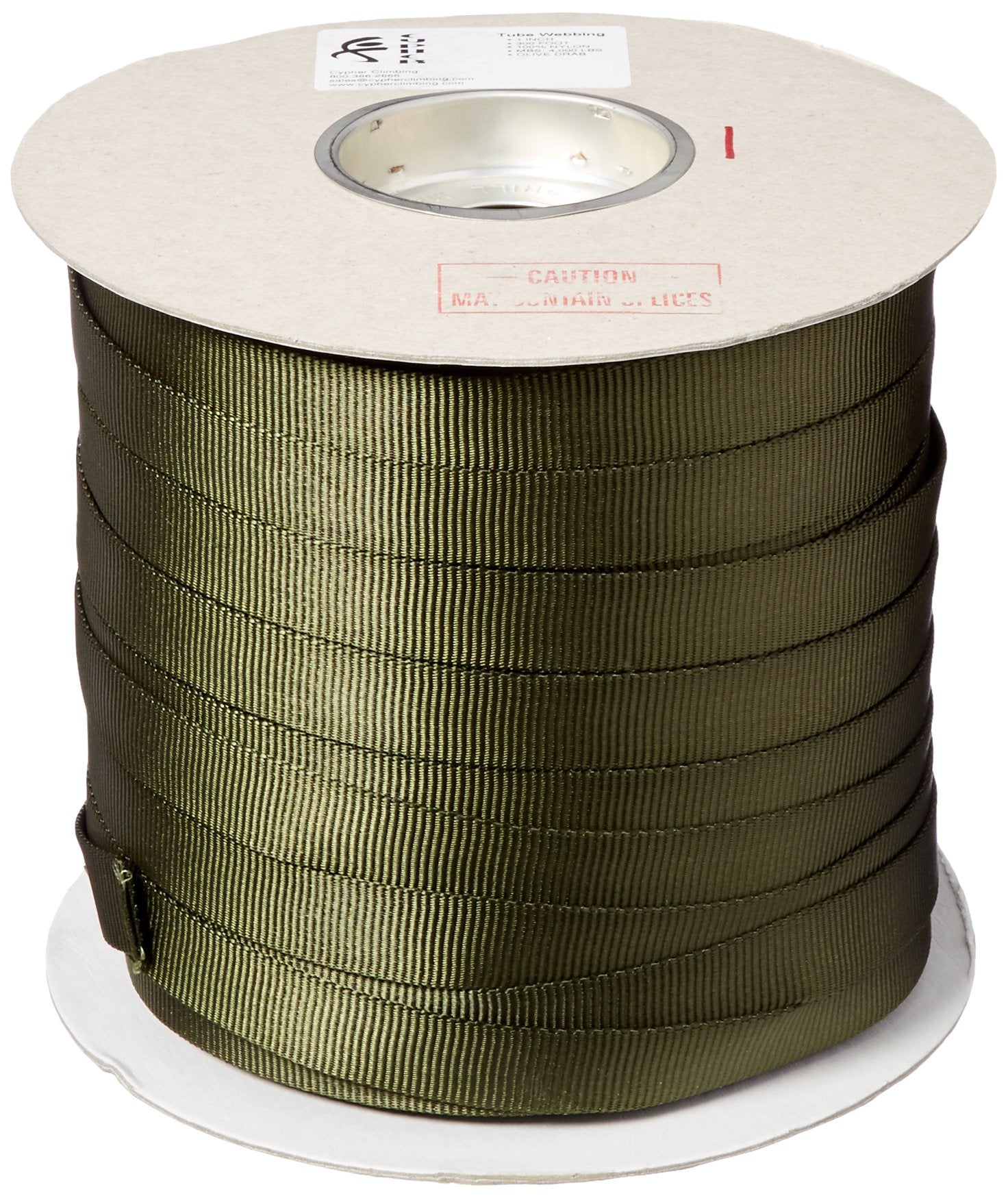 Liberty Mountain Cypher olive drab tube web 1in x 300ft for secure outdoor tie-downs