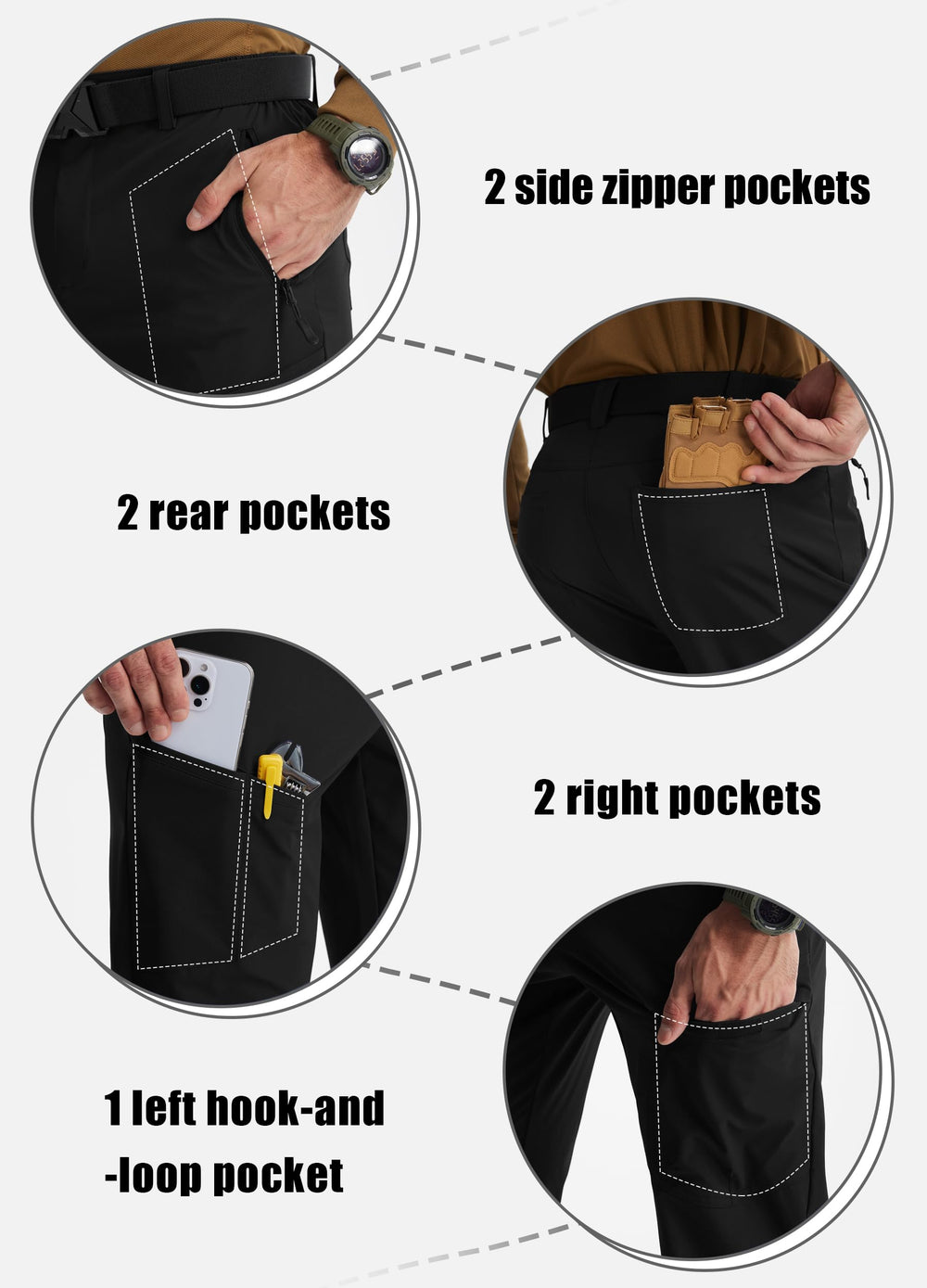 Libin men's cargo work pants knee articulation enables flexible movement