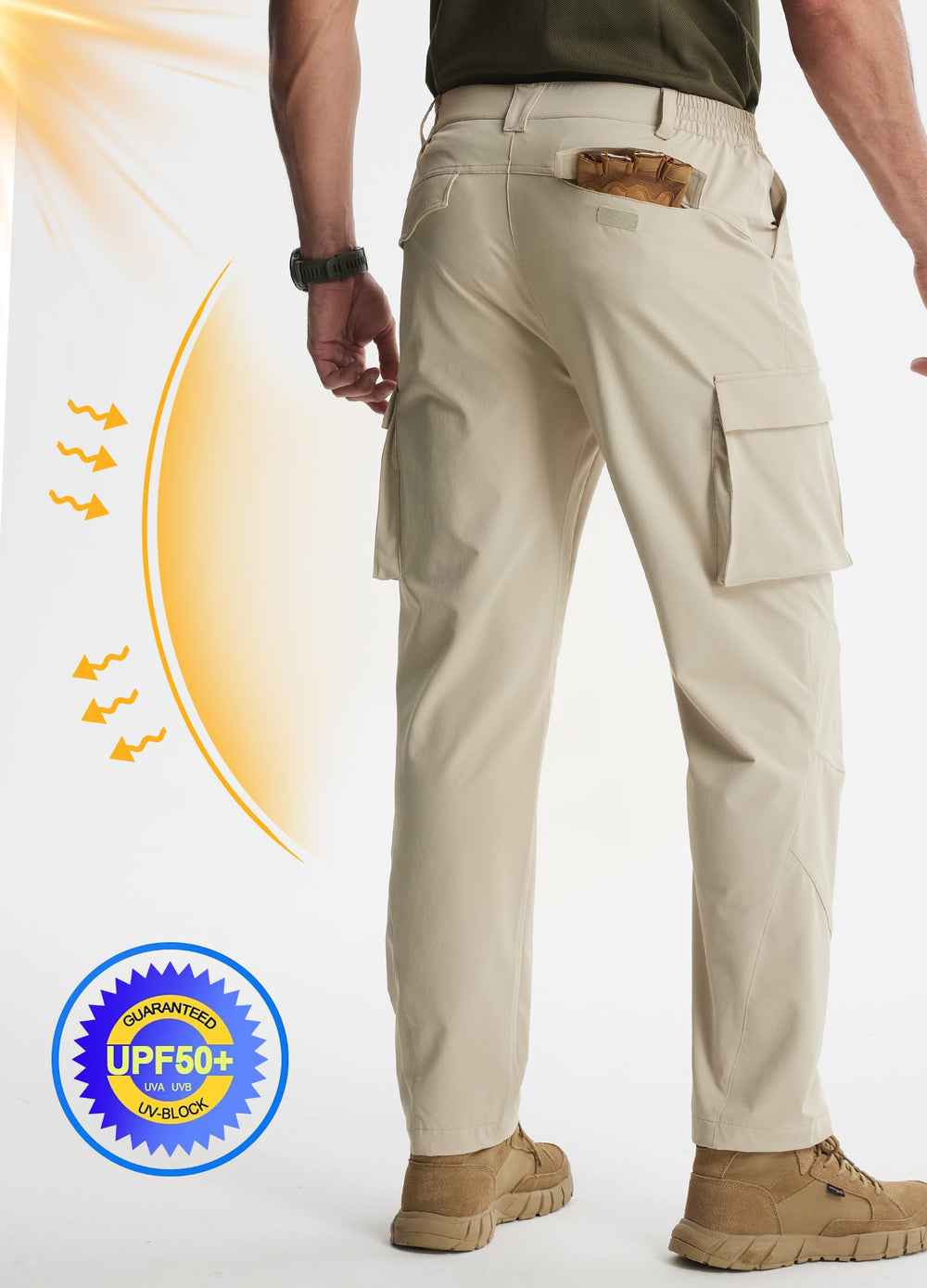 Libin men's hiking pants highlighting 3D knee tailoring for unrestricted movement.
