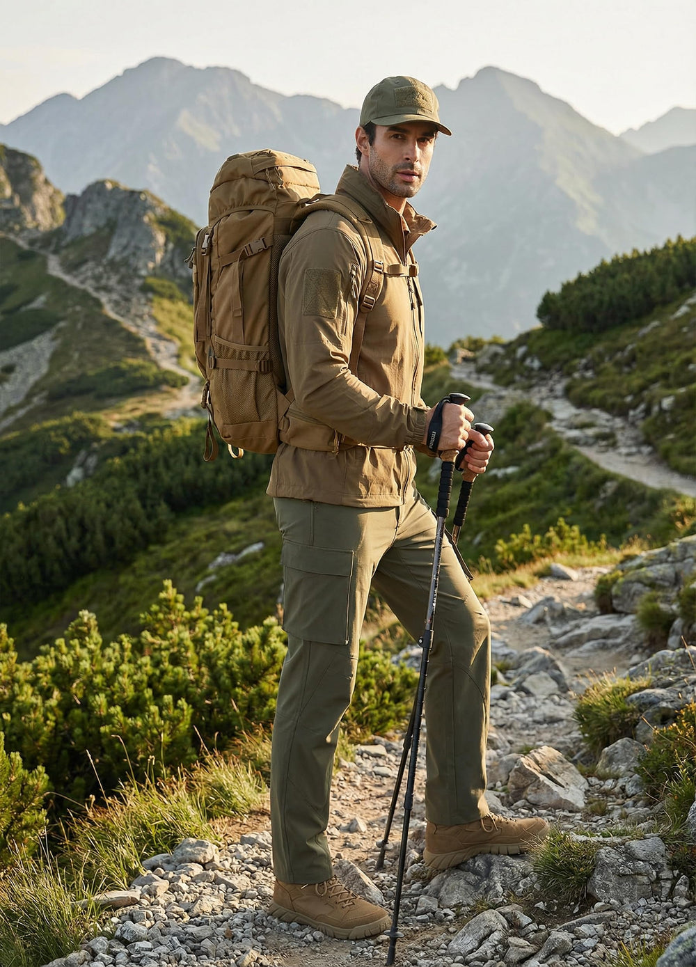 Libin pants feature 3D knee tailoring to enhance movement during climbs and hikes.