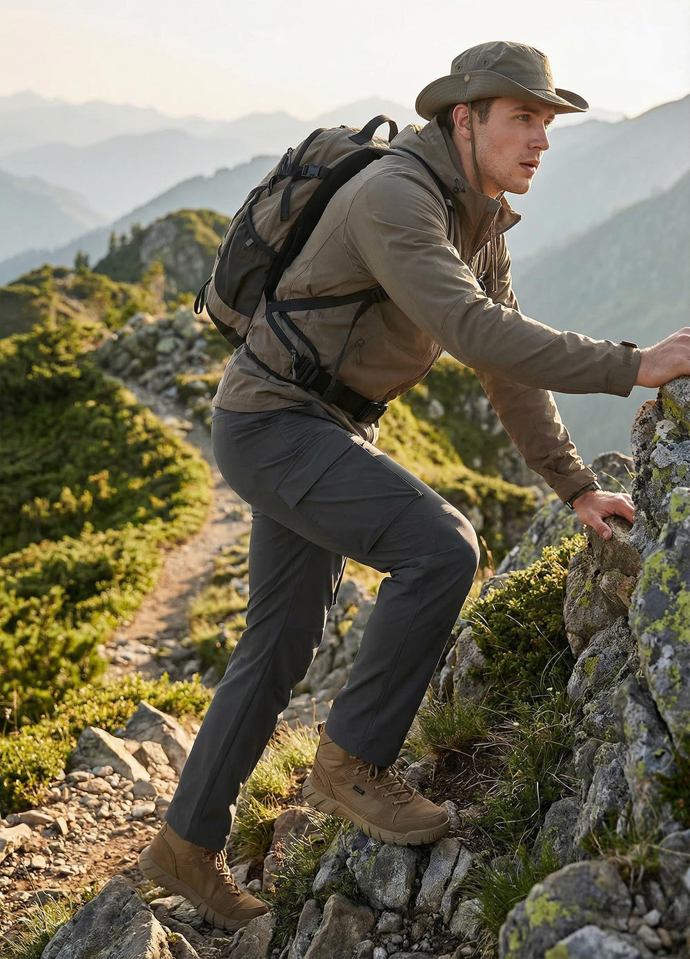 Libin hiking pants with 3D knee tailoring enabling flexible movement