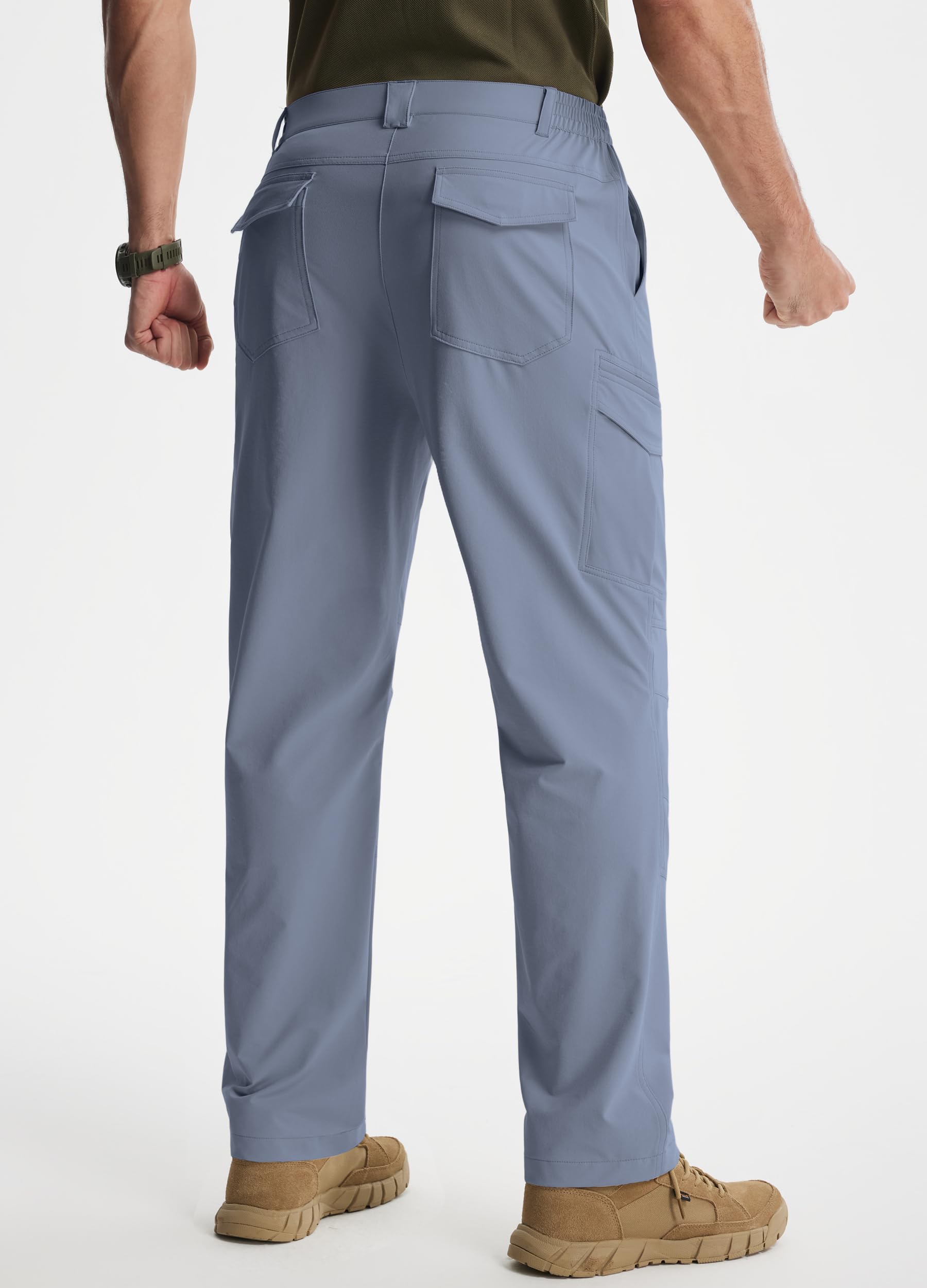 Libin men's hiking pants side cargo pockets organize gear during outdoor adventures.