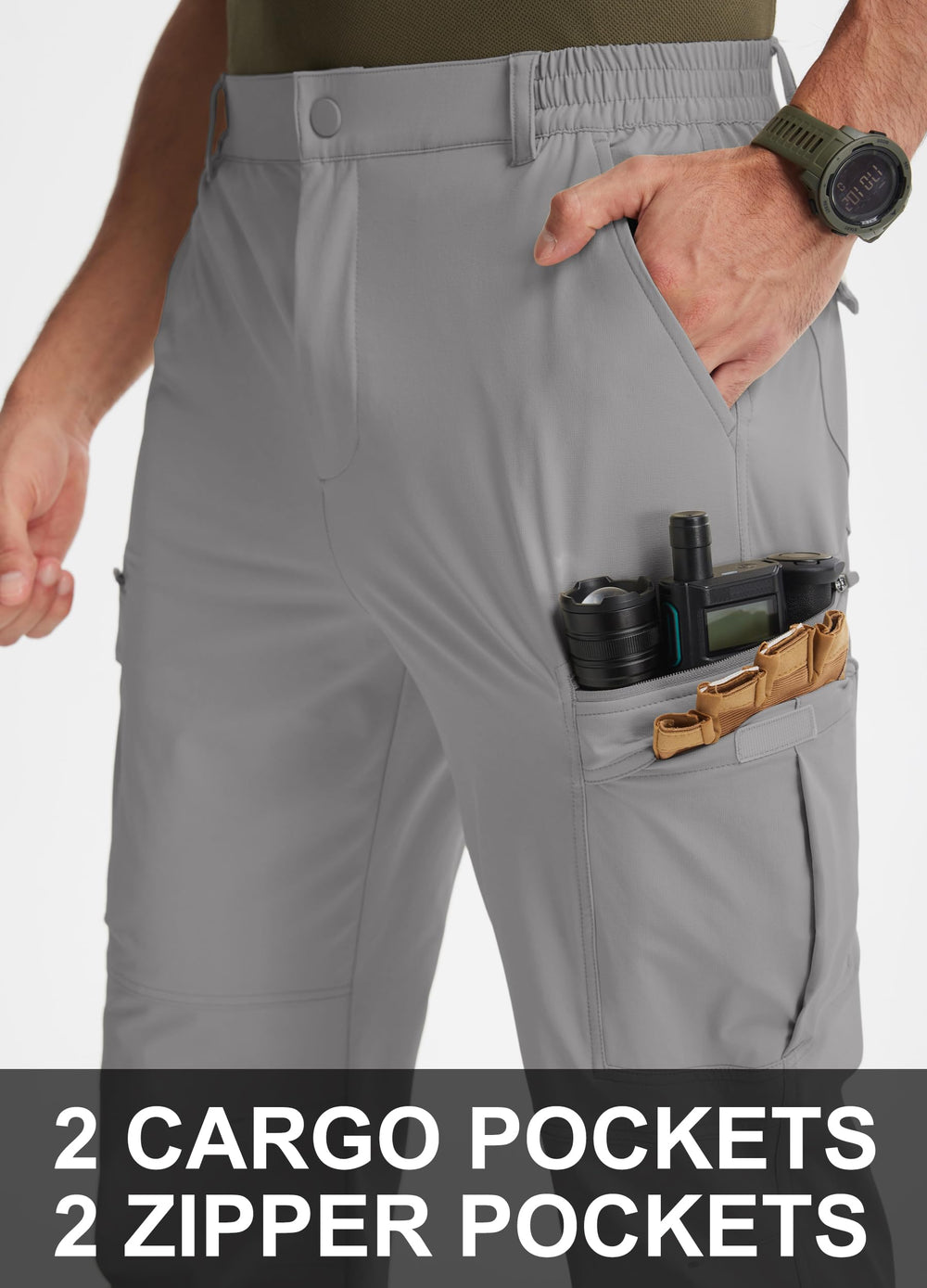 Libin hiking pants with zip pockets for valuables on outdoor trips