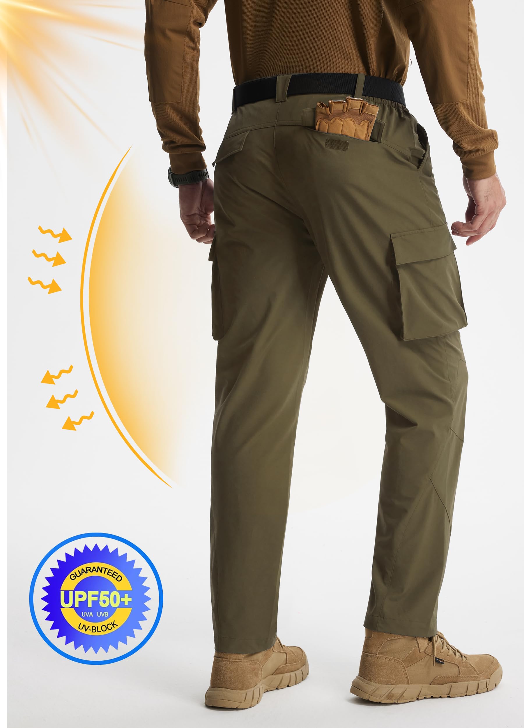Libin elastic waistband and belt loops support customized fit for all-day comfort.