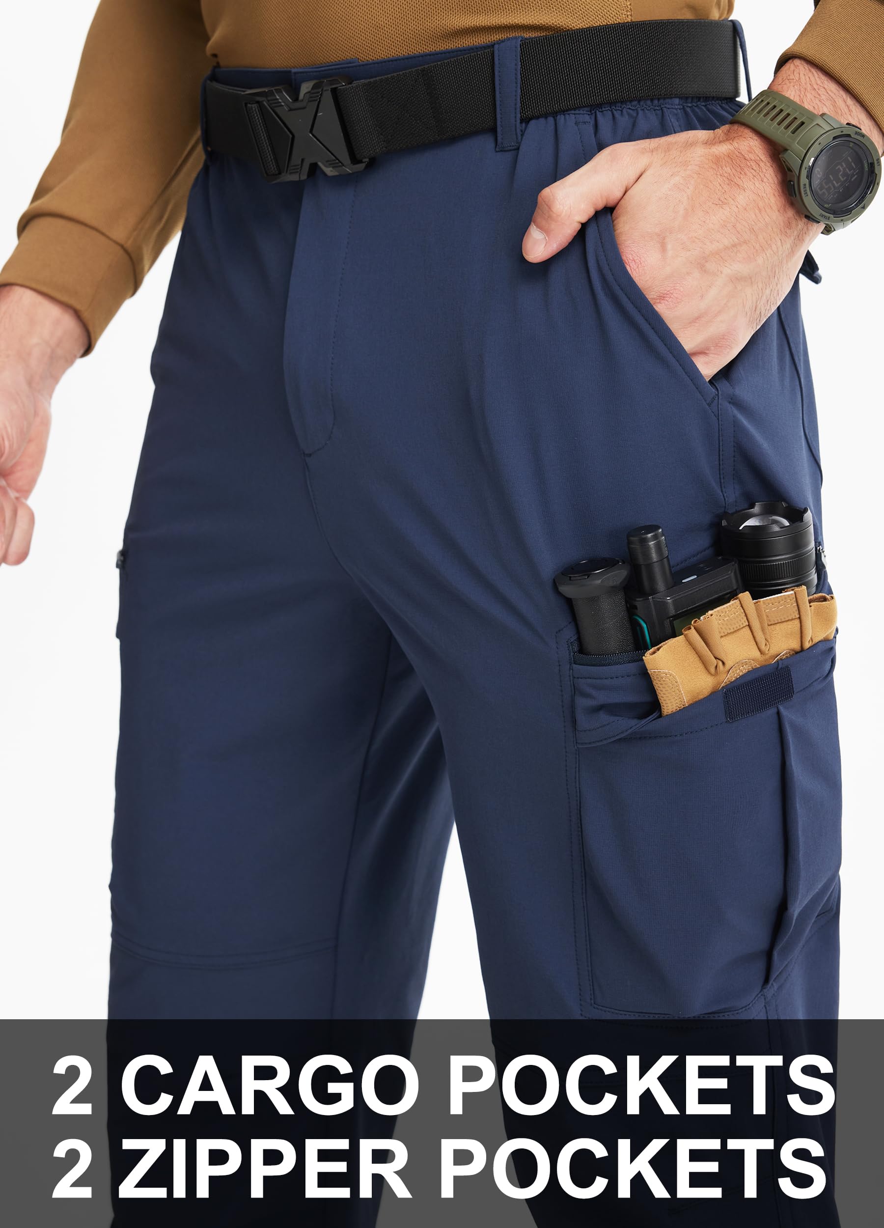 Libin hiking pants with elastic waistband for comfortable, flexible movement.
