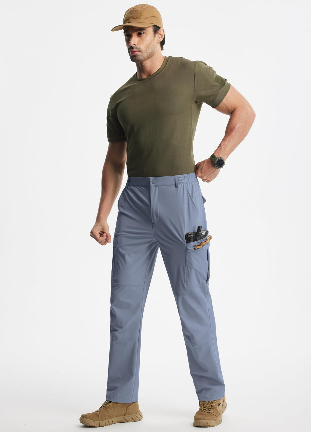 Libin ice blue hiking pants shown, versatile for travel and outdoor activities