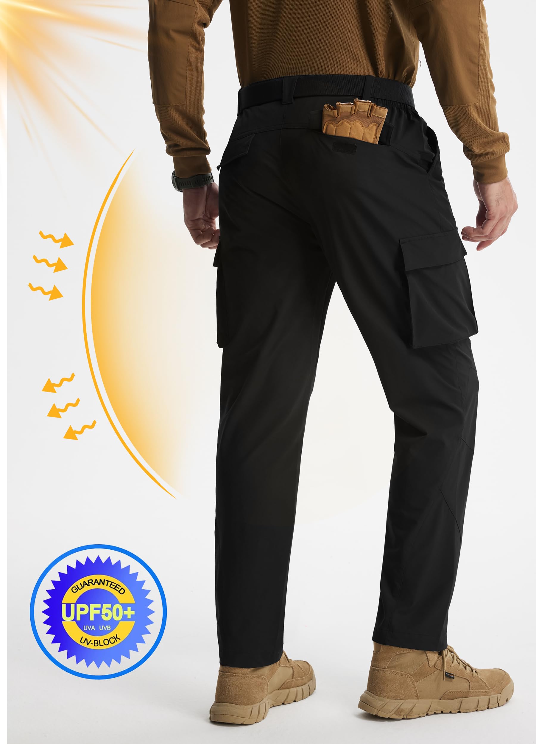 Libin men's hiking pants with knee 3D tailoring for unrestricted movement.