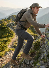 Libin men's hiking pants knee area 3D tailoring supports flexible movement.