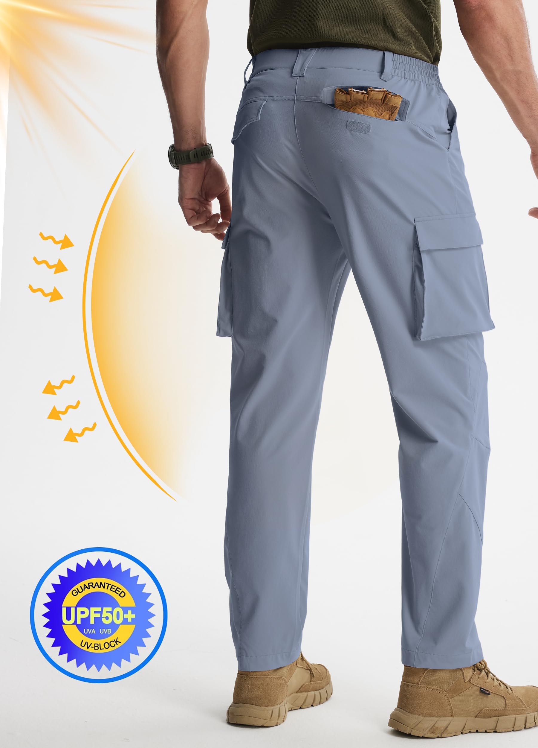 Libin men's hiking pants knee area with 3D taper for unrestricted movement