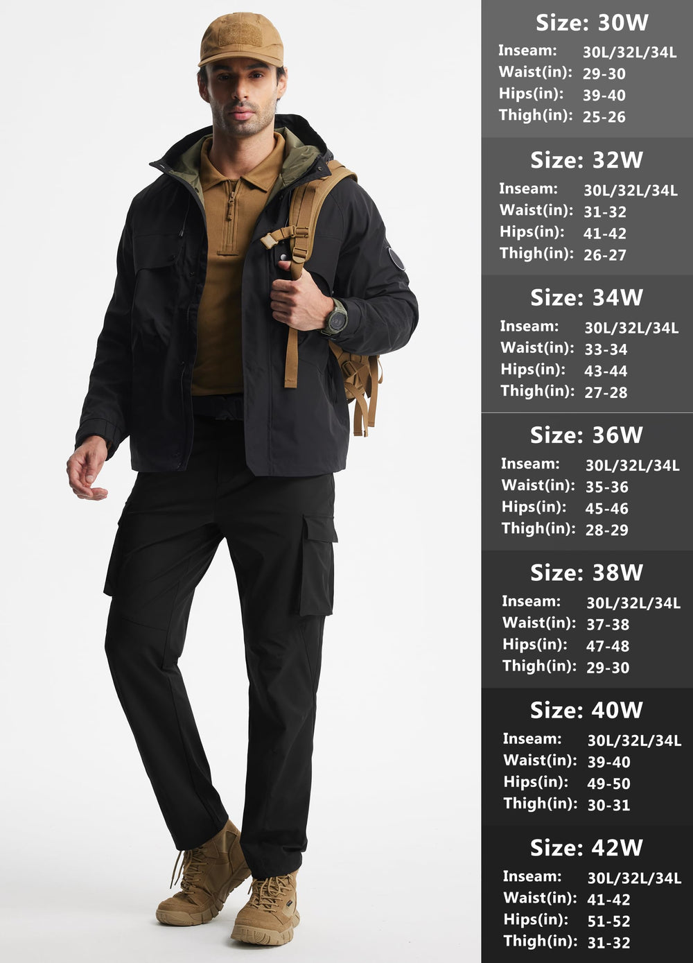 Libin men's hiking pants in straight-leg regular fit for versatile outdoor wear.