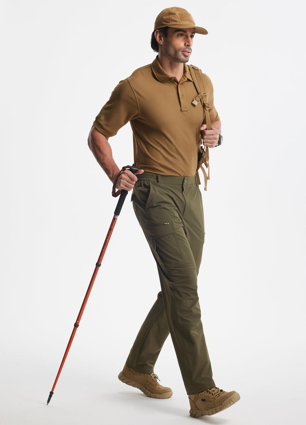 Libin men's hiking pants waist with belt loops for adjustable fit.