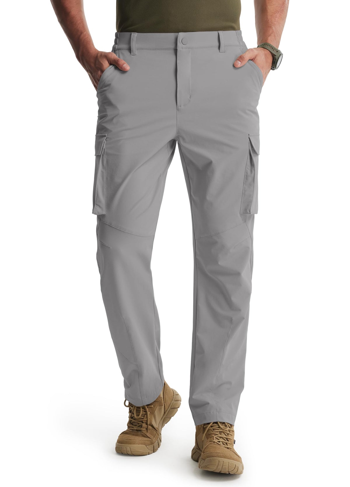 Libin men's hiking pants in water resistant nylon for trail protection.